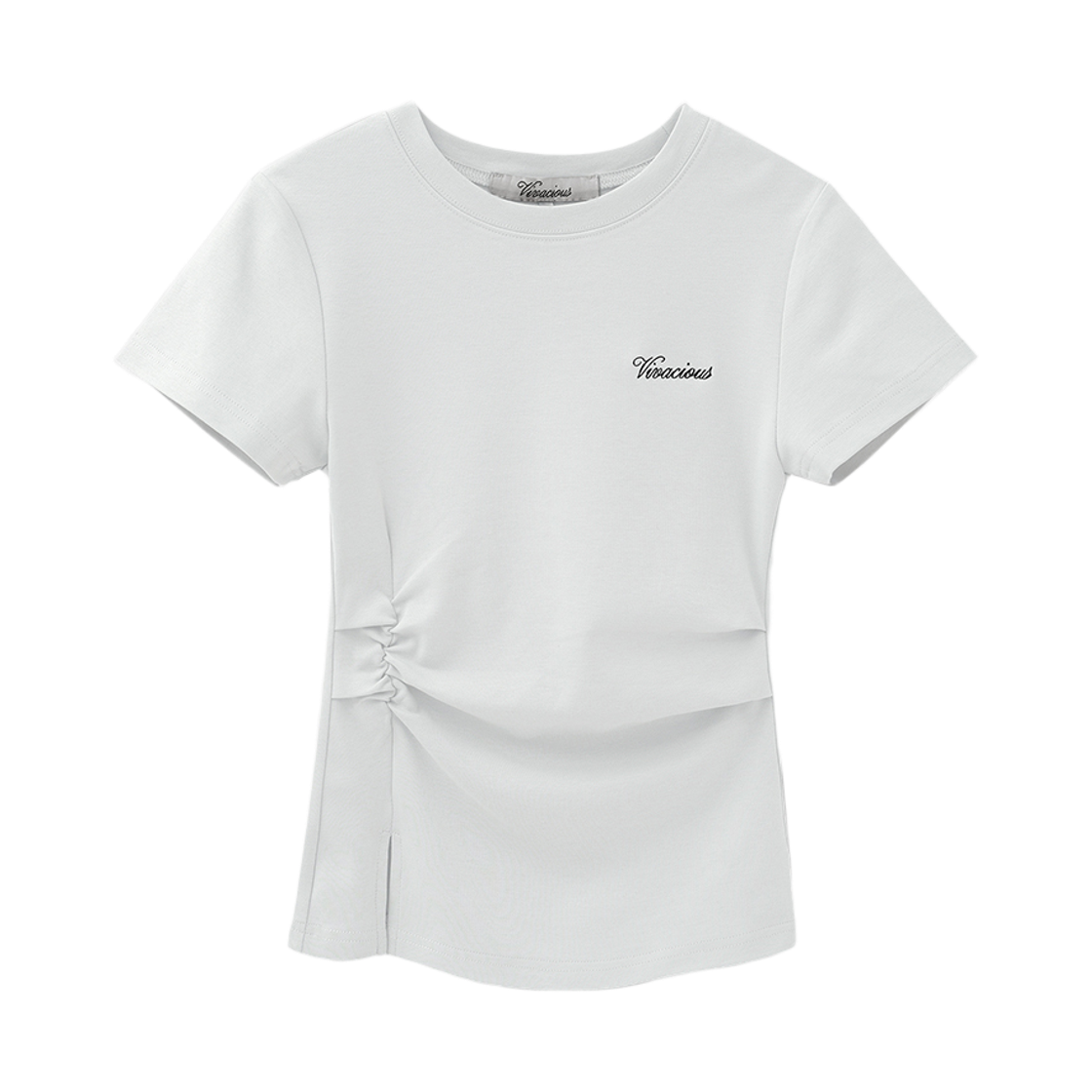 VV61TS02WH VIVACIOUS Loie Tuck Shirring Tee White
