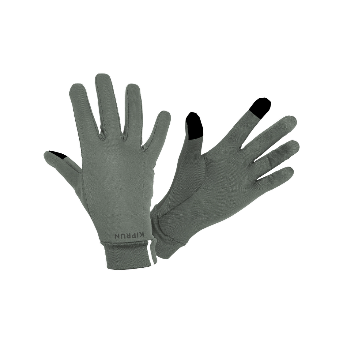 8759609 Decathlon Running Touchscreen Gloves Warm+ V2 Urban Green