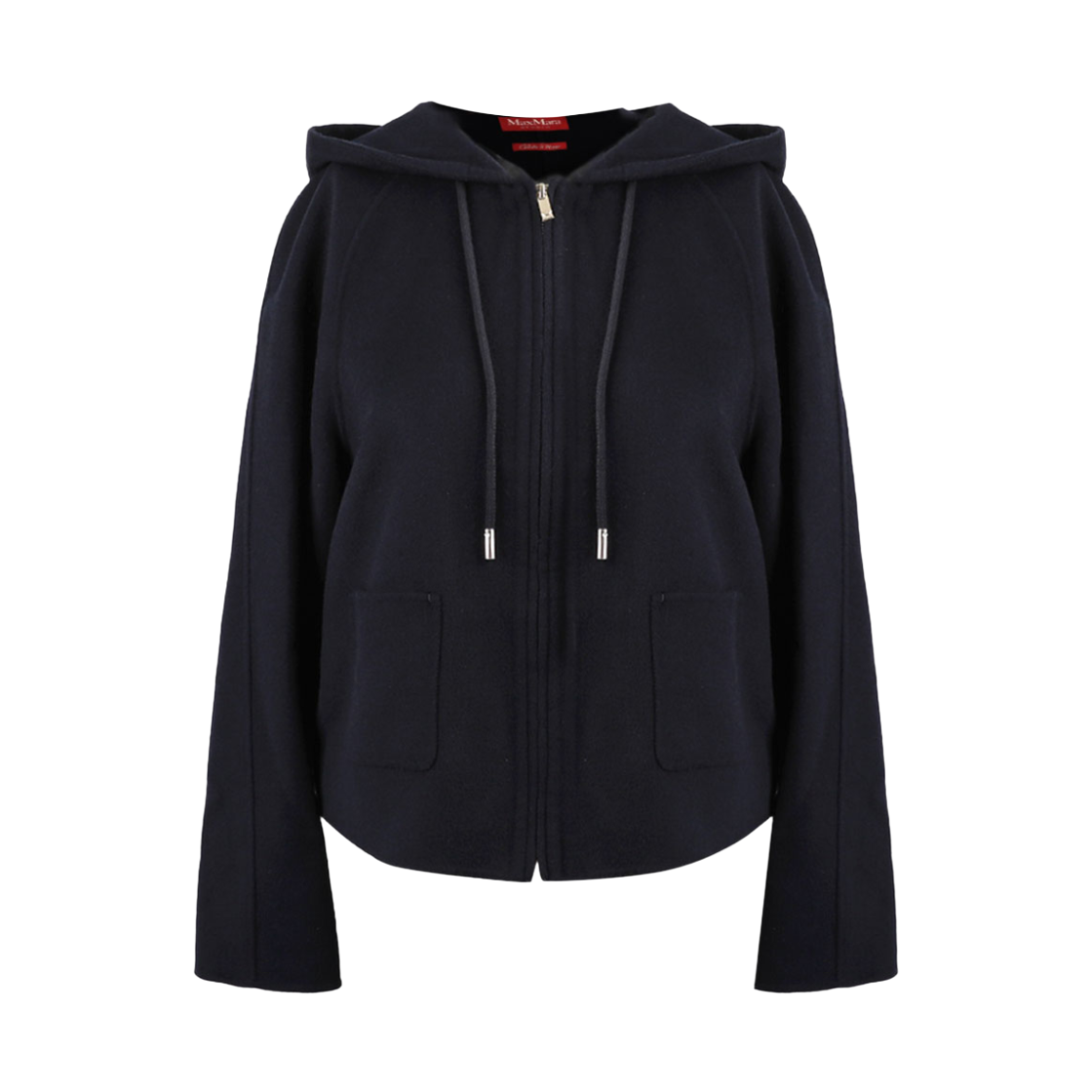 RADENTE-006 (W) Max Mara Studio Radente Hooded Zip Up Short Coat Navy