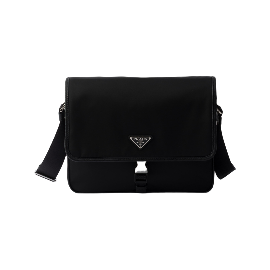 2VD087-2DMH-F0002 Prada Re-Nylon and Saffiano Leather Shoulder Bag Black
