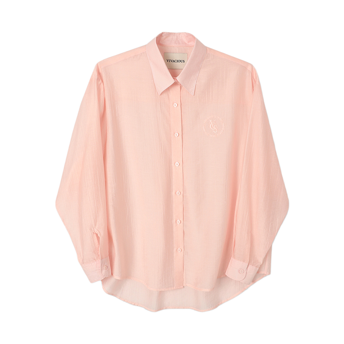 VV51SH06PK VIVACIOUS Cencel Seethrough Classic Shirt Solid Pink