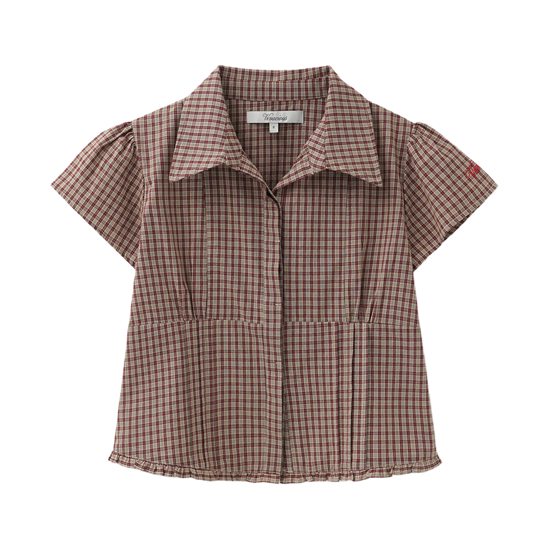 VV62SH03RD VIVACIOUS Elisia Check Shirt RED