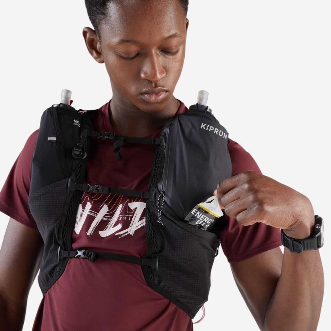 데카트론 트레일 러닝 백 15L 울트라 2L 하이드레이션 팩 포함 스모크 블랙(Decathlon Trail Running Bag 15L Ultra Includes 2L Hydration Pack Smoke Black) - 5