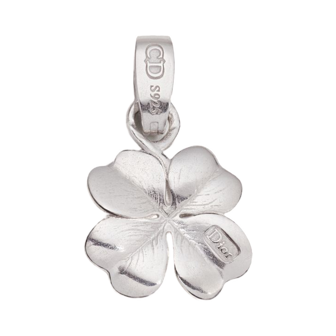 V2115HOMST-D990 Dior Charm Clover Pendant Metal Silver