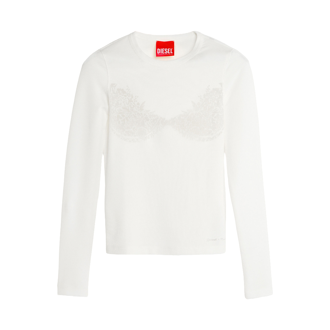 P017990SPFB-100 (W) Diesel Top with Devore Lace Effect White