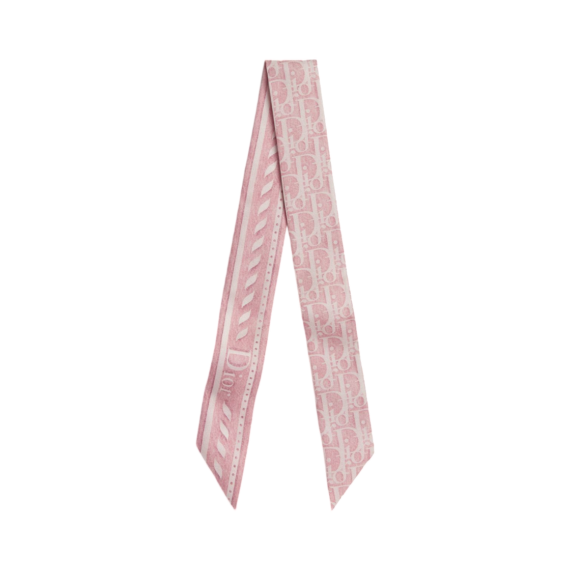 65TM106I6192-C422 (W) Dior Oblique Denim Mitzah Scarf Silk Twill Pink