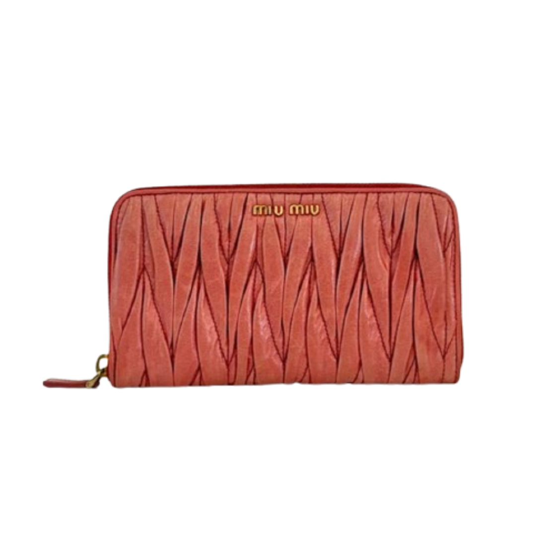 ITQVLIBTBW2K Miu Miu Matelasse Zip Wallet Pink