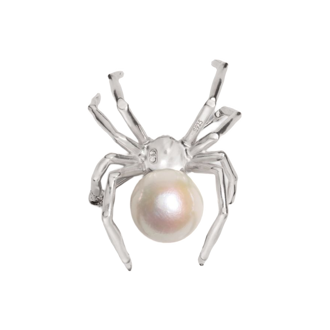 V2122HOMST-D991 Dior Charm Spider Brooch Freshwater Pearls Silver