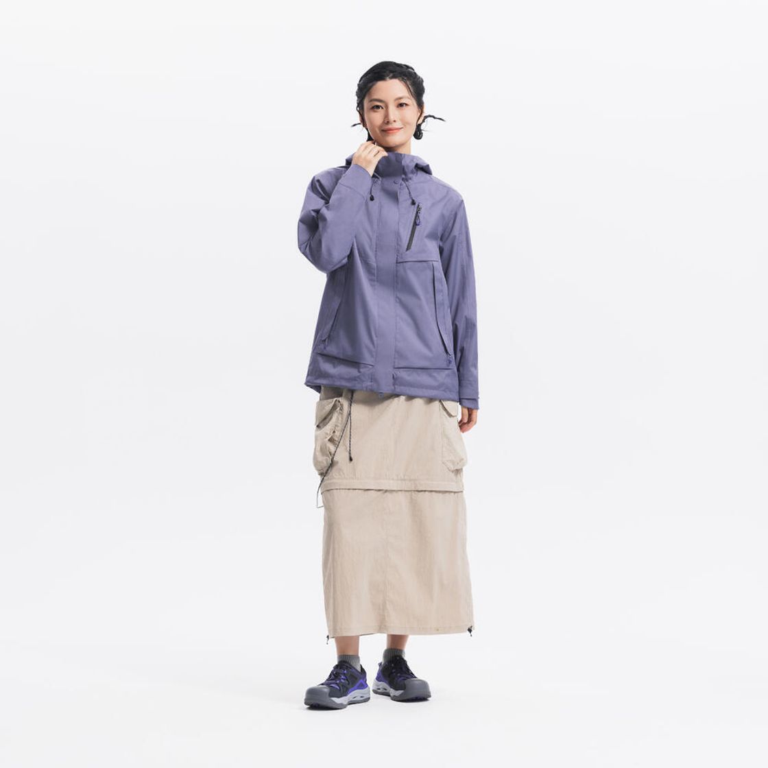 데카트론 여성 하이킹 레인 자켓 NH900 포기 퍼플(Decathlon Women's Hiking Rain Jacket NH900 Foggy Purple) - 9