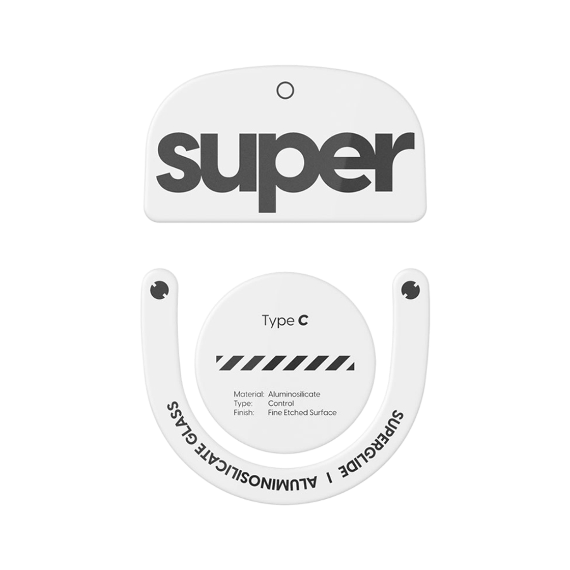펄사 로지텍 GPRO X 슈퍼라이트2 전용 슈퍼글라이드 유리 마우스피트 화이트색상 Type-C 무광 슈퍼스트라이크 호환(Pulsar Superglide Type-C for Logitech GPro Superlight 2 [White])