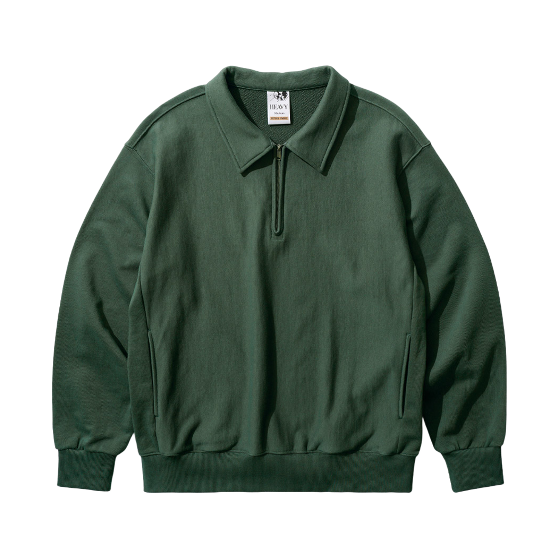 SJMT1558_darkgreen_29 FP142 Mtor Diverse Weave Collar Sweatshirt Darkgreen SJMT1558