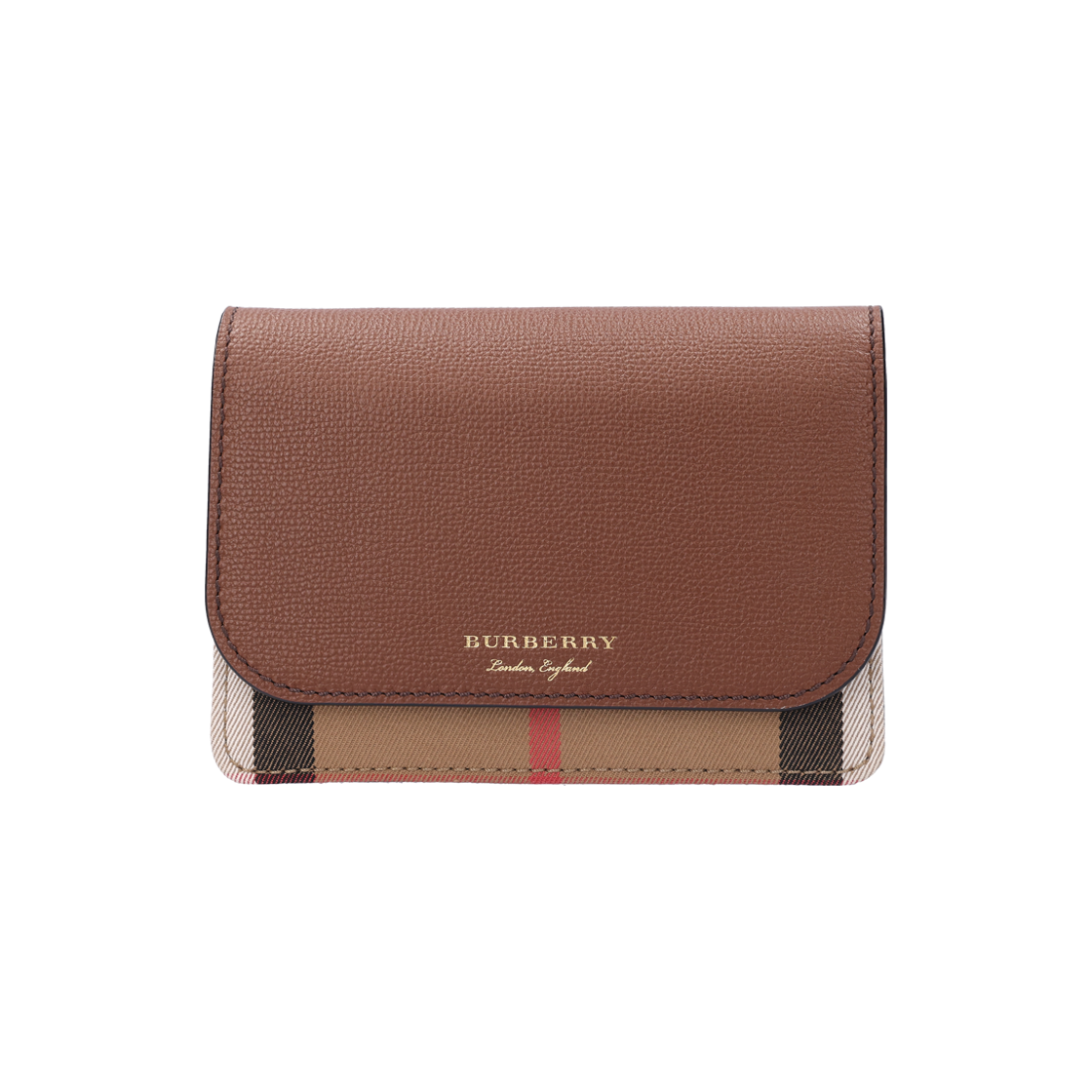ITKSW2HMORAU Burberry Hampshire House Crossbody Bag Canvas Leather Tan Brown