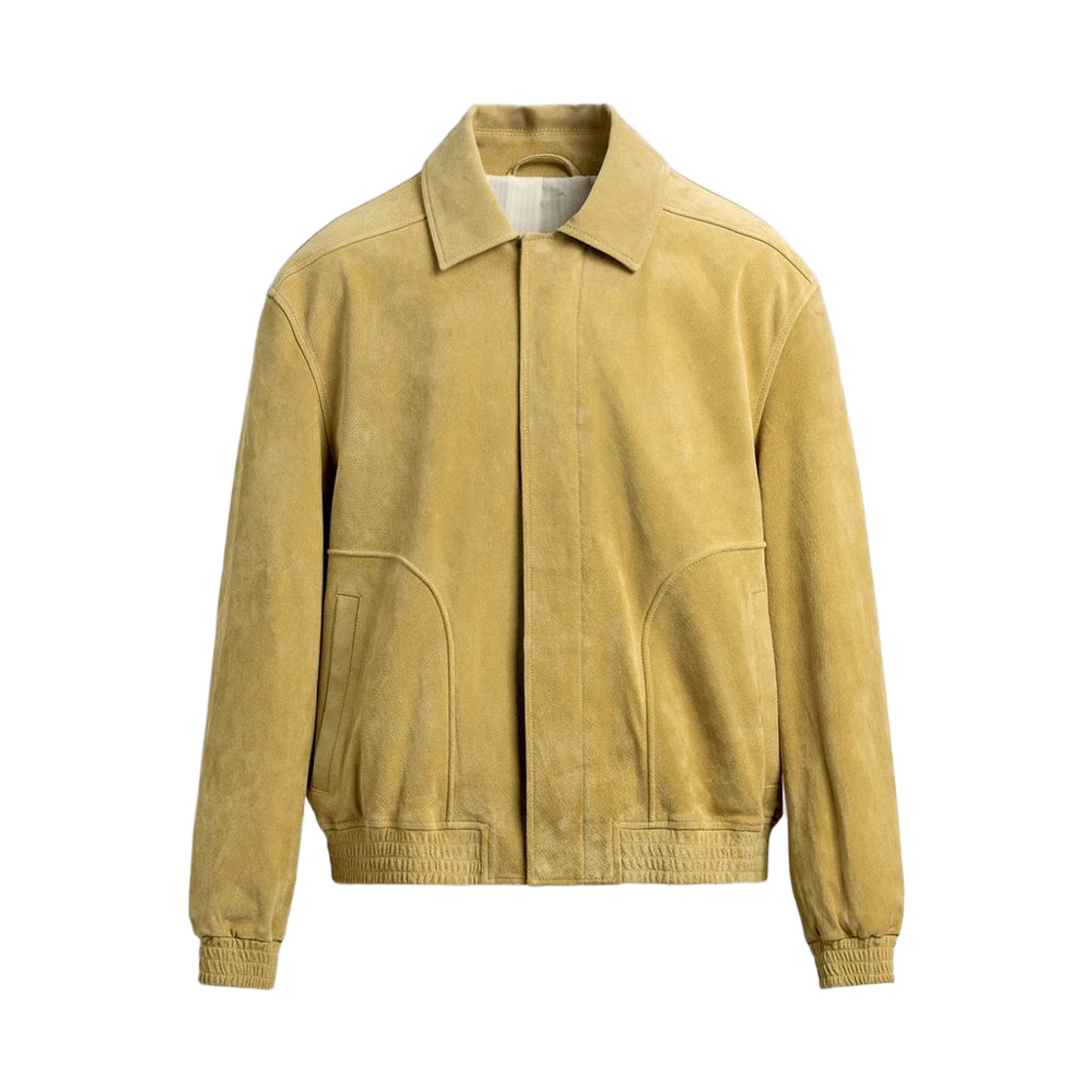3833/407/300 Zara Relaxed Fit Suede Leather Jacket Yellow