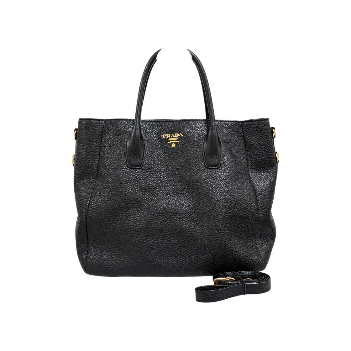 ITKBAHH29V8T Prada Vitello Daino Tote Bag Black