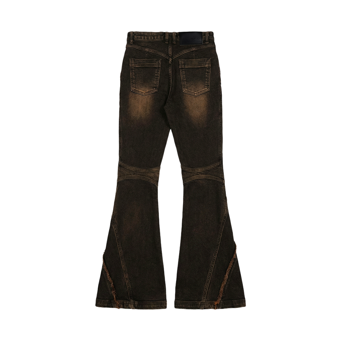 비엘알 리뉴얼 스파이럴 라인 로우컷 워싱 데님 팬츠 브라운(BLR Renewal Spiral Line Raw-Cut Washing Denim Pants Brown) - 2