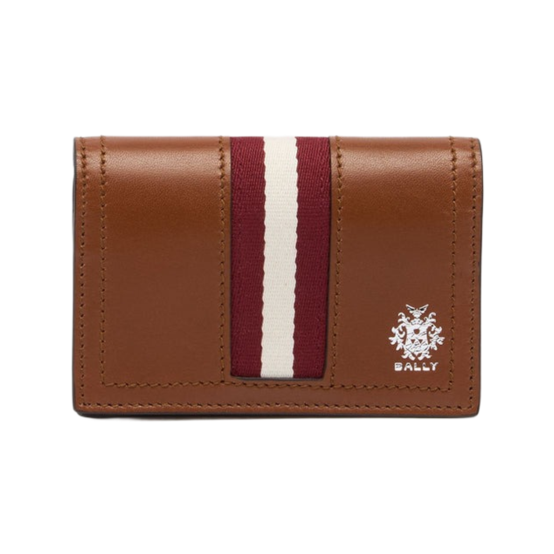 발리 레이 레더 카드 홀더 앰버 브라운(Bally Ray Card Holder in Leather Amber Brown)