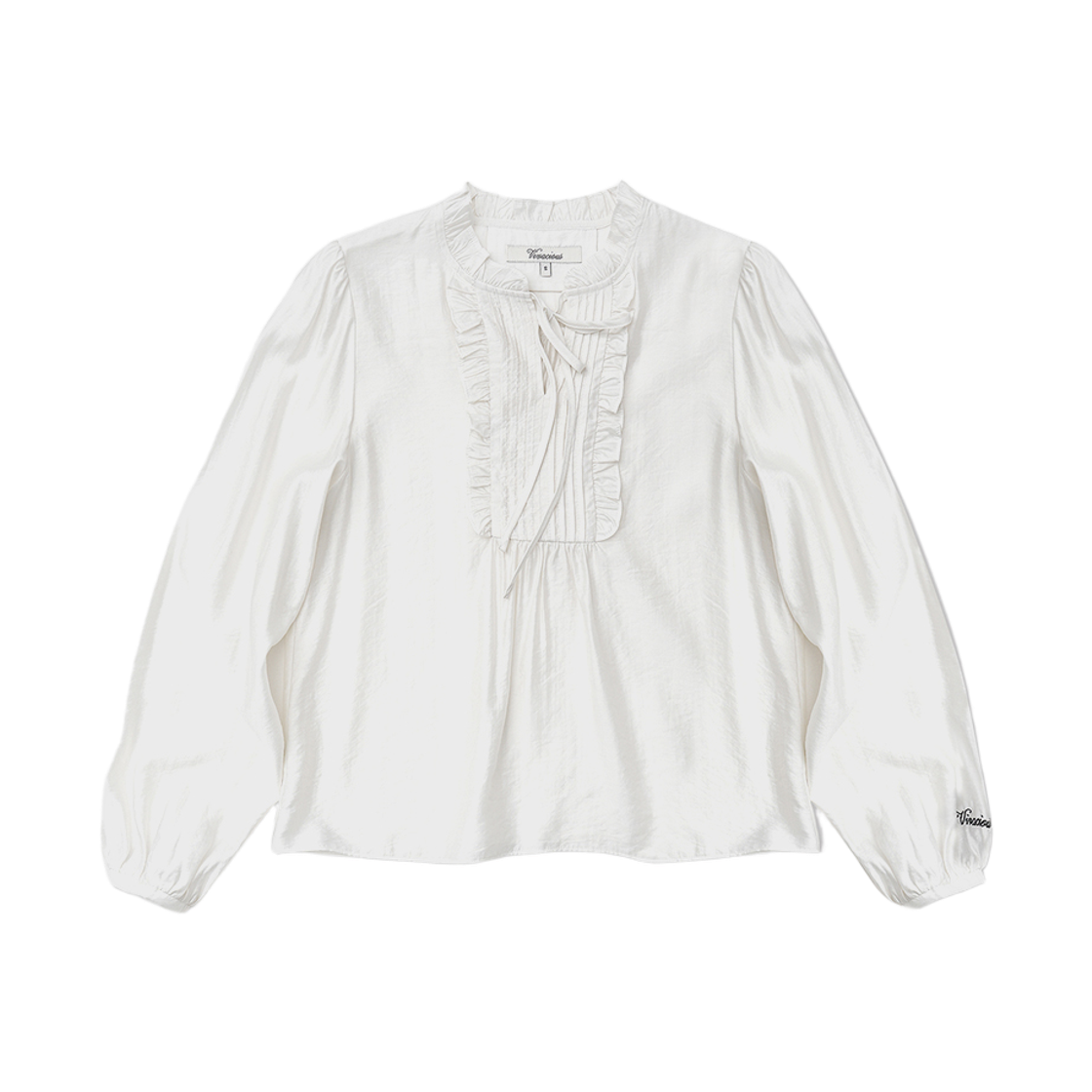 비바셔스 리앙 프릴 핀턱 블라우스 화이트(VIVACIOUS Lien Frill Pintuck Blouse WHITE)