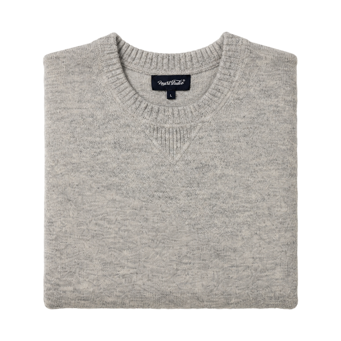 누아트 스튜디오 아르보 오드람프 라운드넥 니트 멜란지그레이(NUART STUDIO Arbo Odoramp Round Neck Knit Melange Gray) - 2