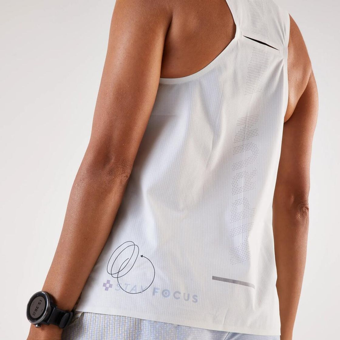데카트론 여성 러닝 경량 싱글렛 런 라이트 900 내추럴 화이트(Decathlon Women's Running Lightweight Singlet Run Light 900 Natural White) - 7