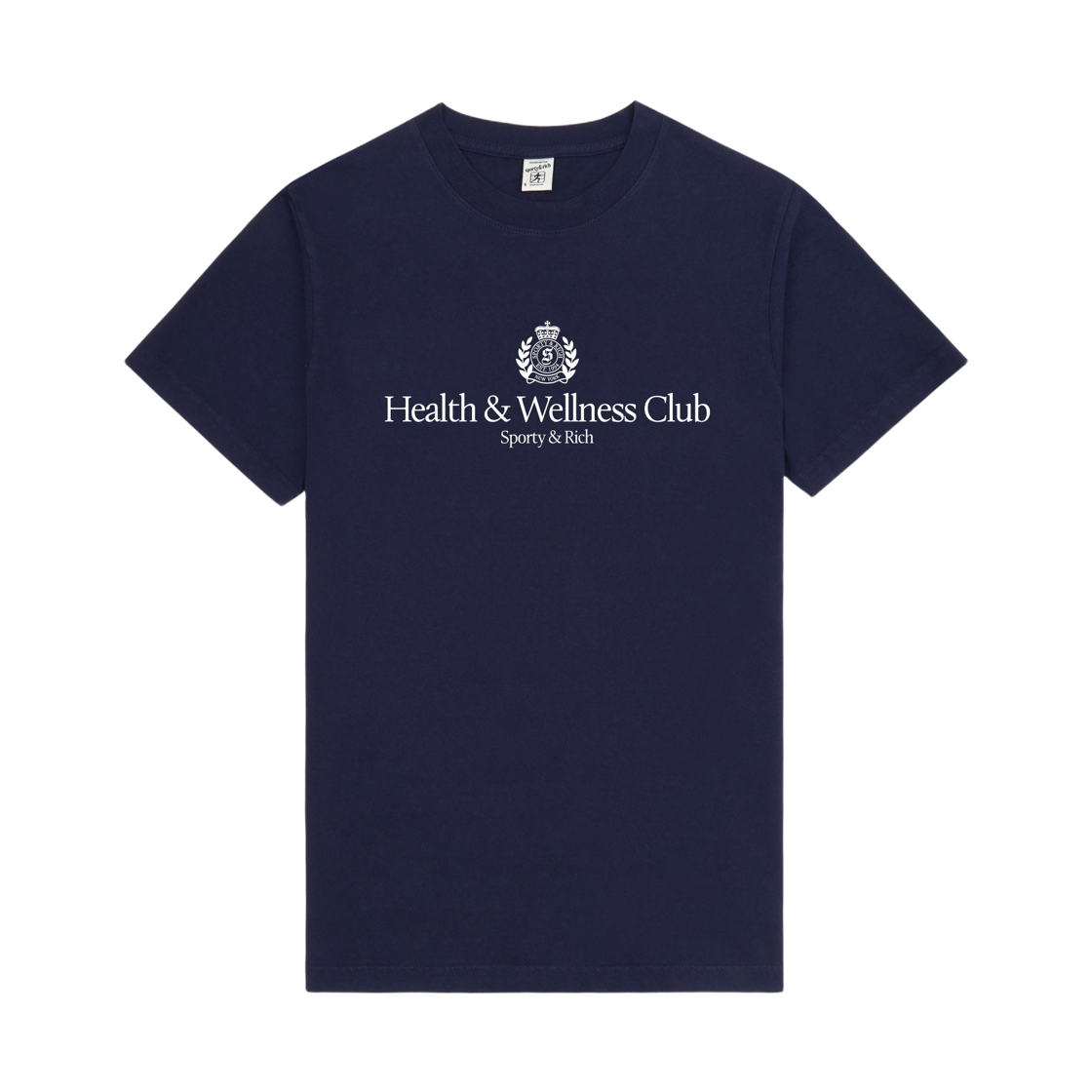 TO119710241BL Sporty & Rich H&W Crest T-Shirt Dark Navy