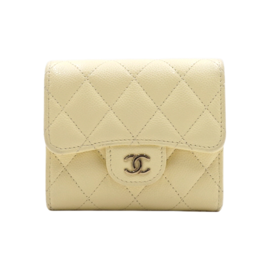 ITL6WCUH8IW3 Chanel Caviar CC Logo Flap Classic Wallet