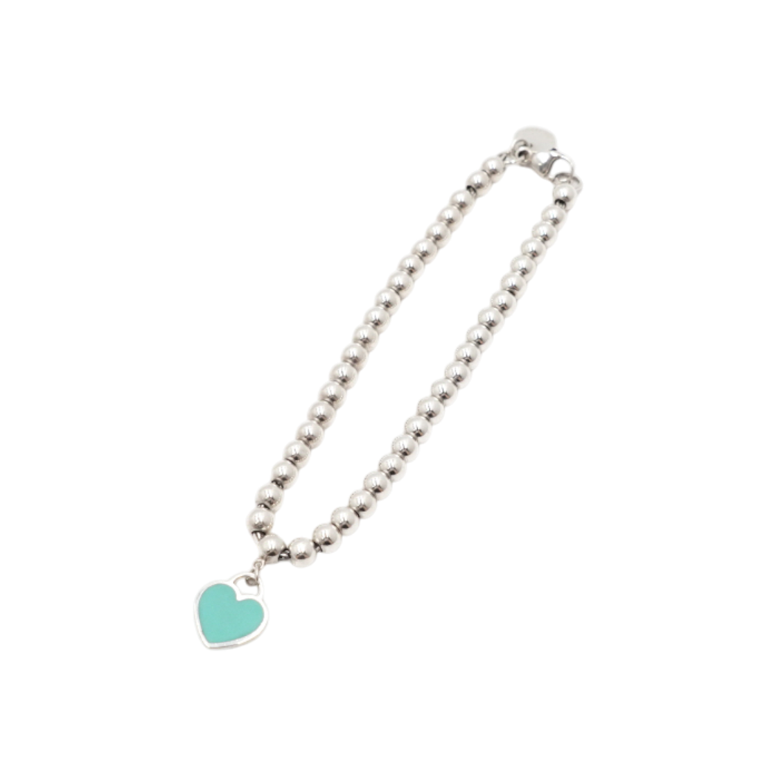 ITTTS2JI8GLK Tiffany Silver Return to Tiffany Blue Heart Tag Bead Bracelet