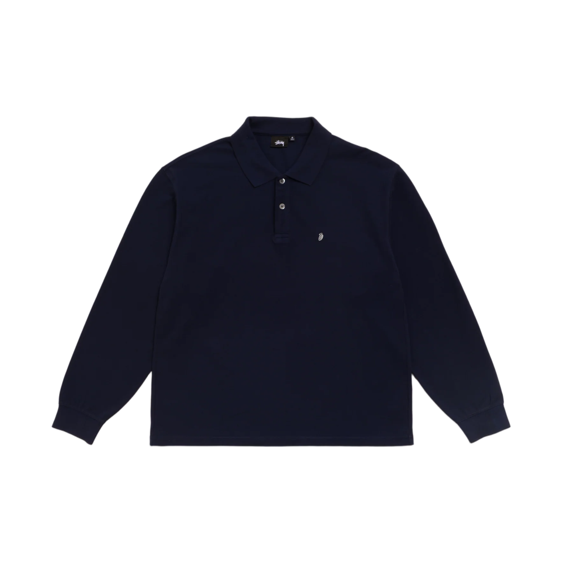 1140411 Stussy Classic Pique LS Polo Navy
