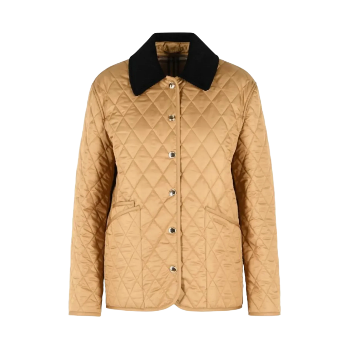 8122745 (W) Burberry Dranefeld Quilted Corduroy Collar Jacket Camel