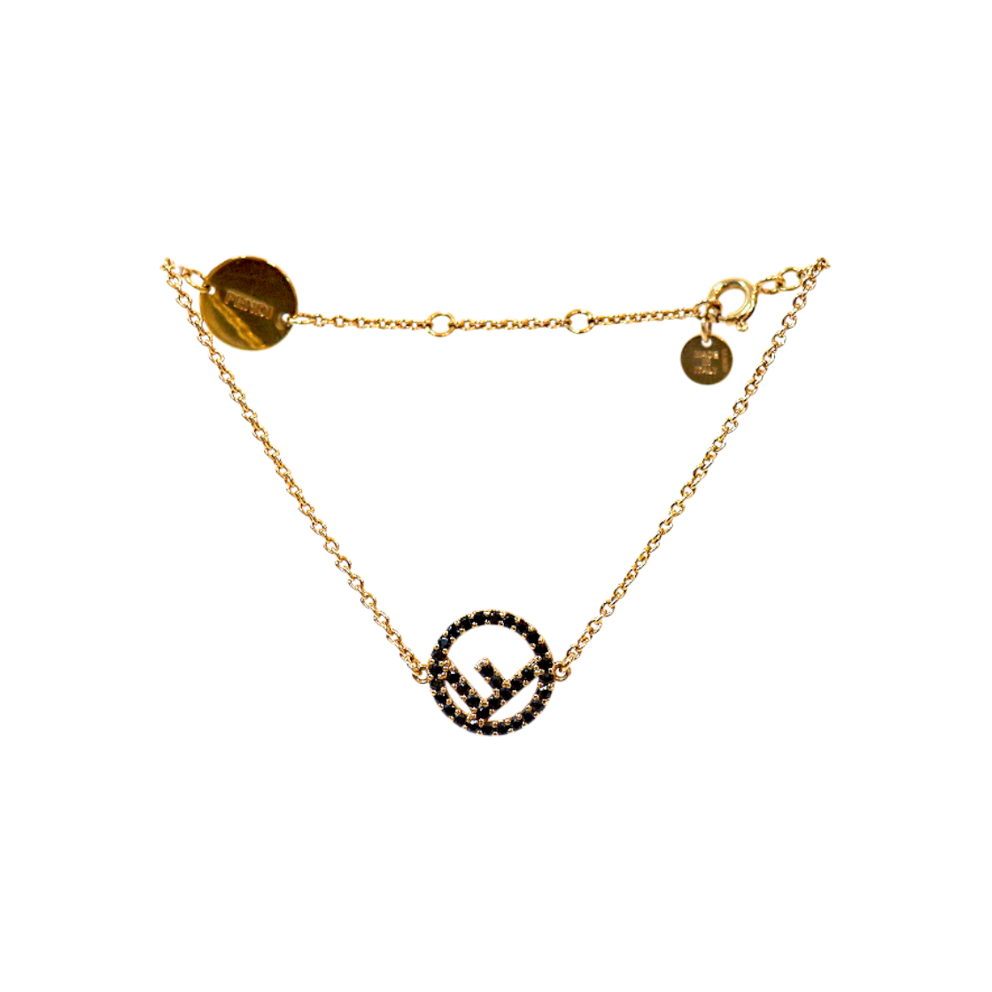 ITTFW7G8KG78 Fendi Black Cubic F Is Fendi Gold Bracelet