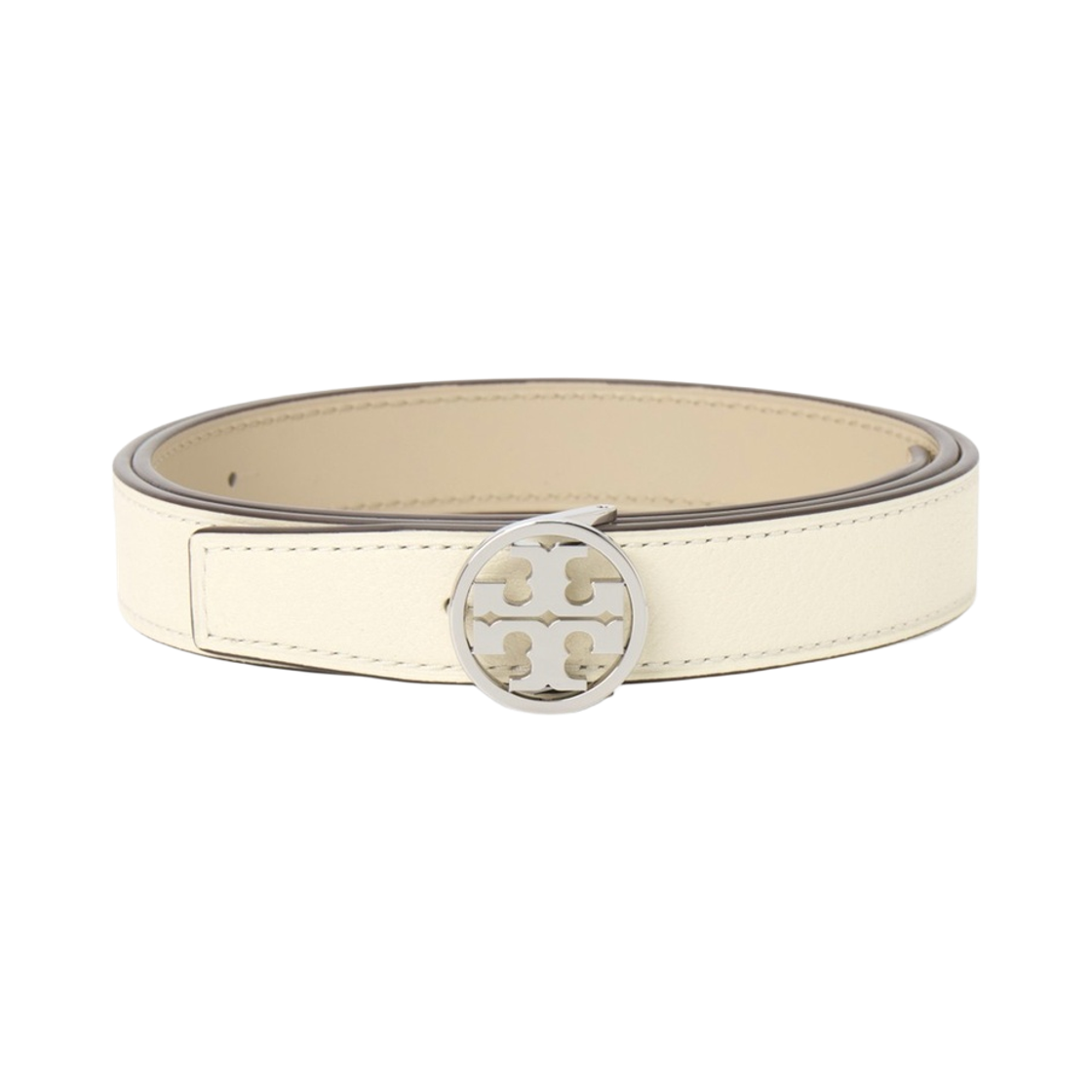 138935-100 (W) Tory Burch 1" Miller Reversible Belt Beige Ivory