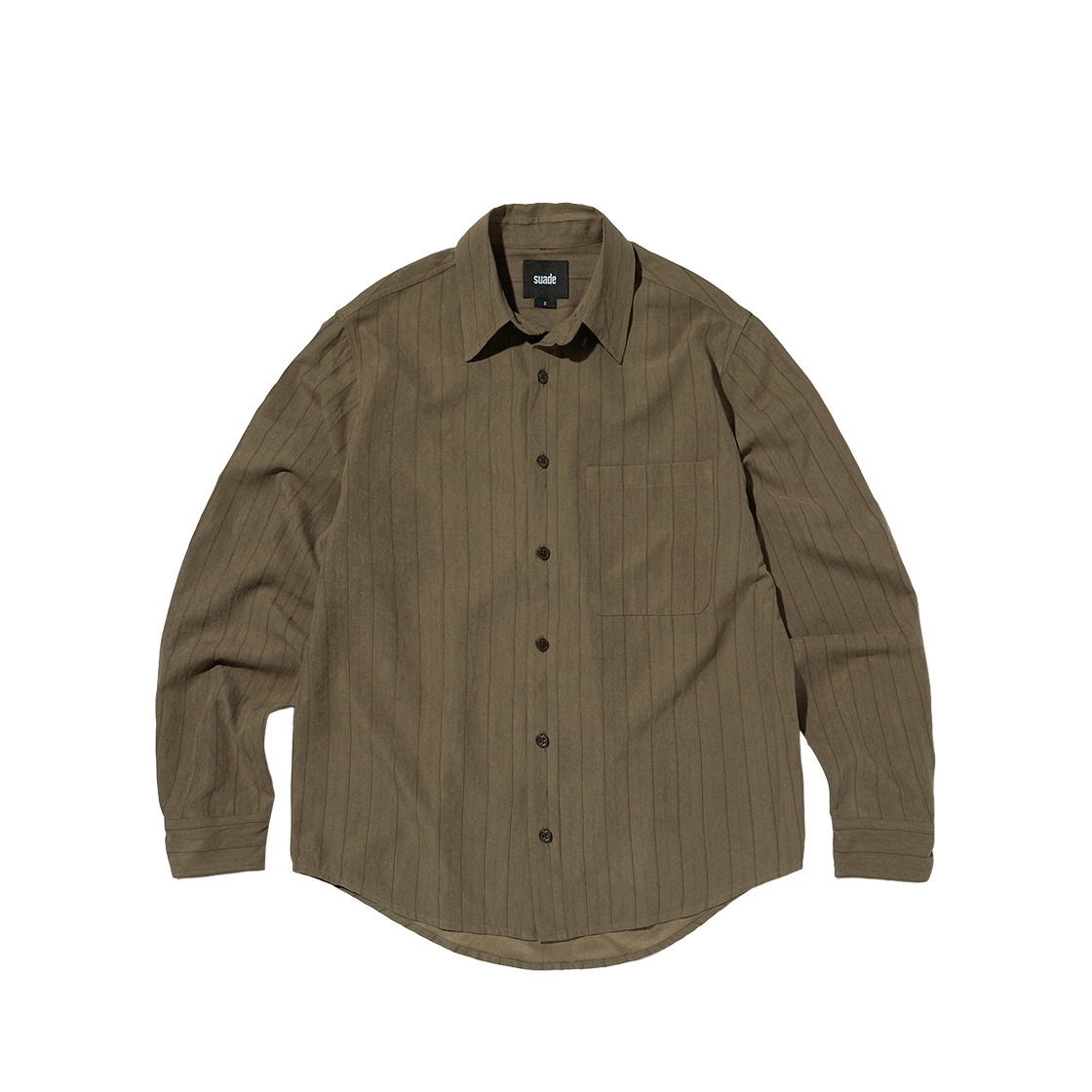스웨이드 스트라이프 셔츠 브라운(Suade Striped Shirt Brown)