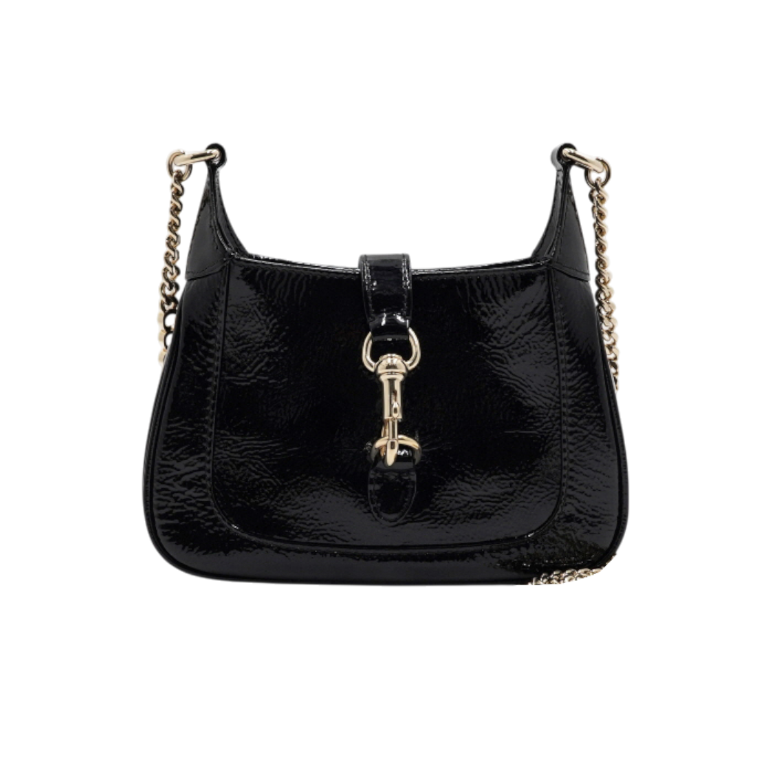 ITURJQ4ALNUQ Gucci Jackie Notte Mini Black Patent Leather Shoulder Bag