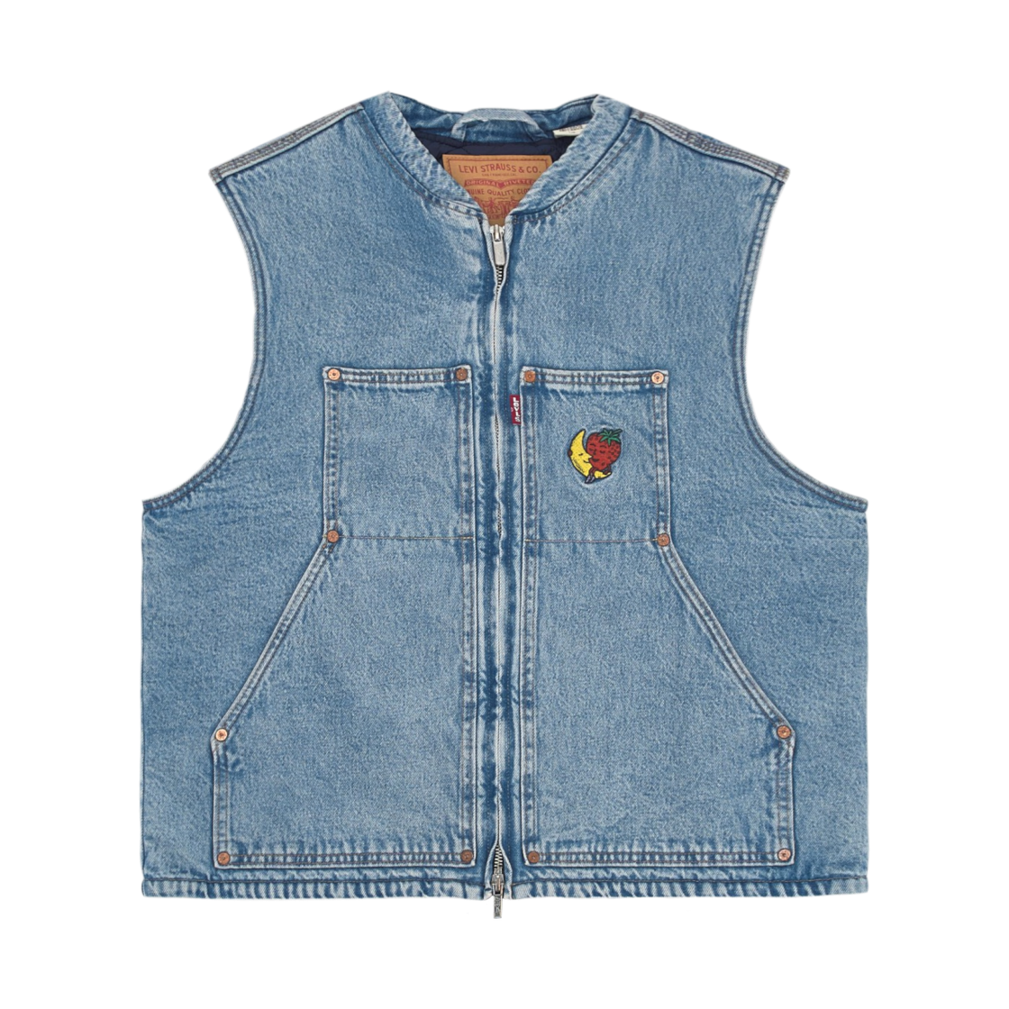 006D30000 Levi’s x Sky High Farm Goods Vest Mid Indigo Light Wash