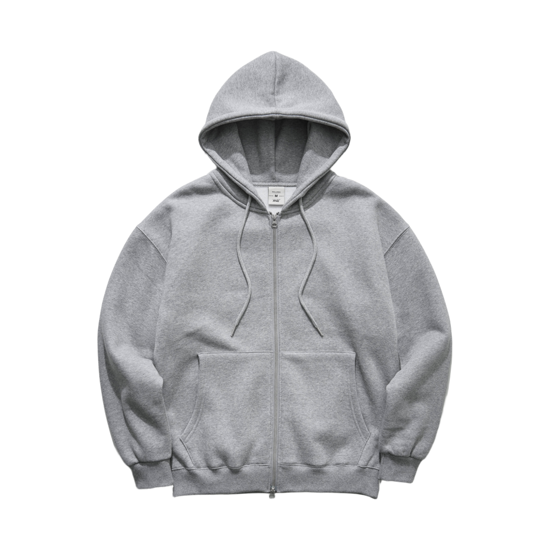 SJHD1280_gray_k FP142 Two Way Essential Hood Zip-Up Gray SJHD1280
