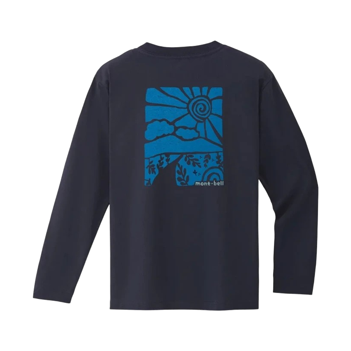 2104824 Montbell Pear Skin Cotton Road to the Mountains Long Sleeve T-Shirt Navy