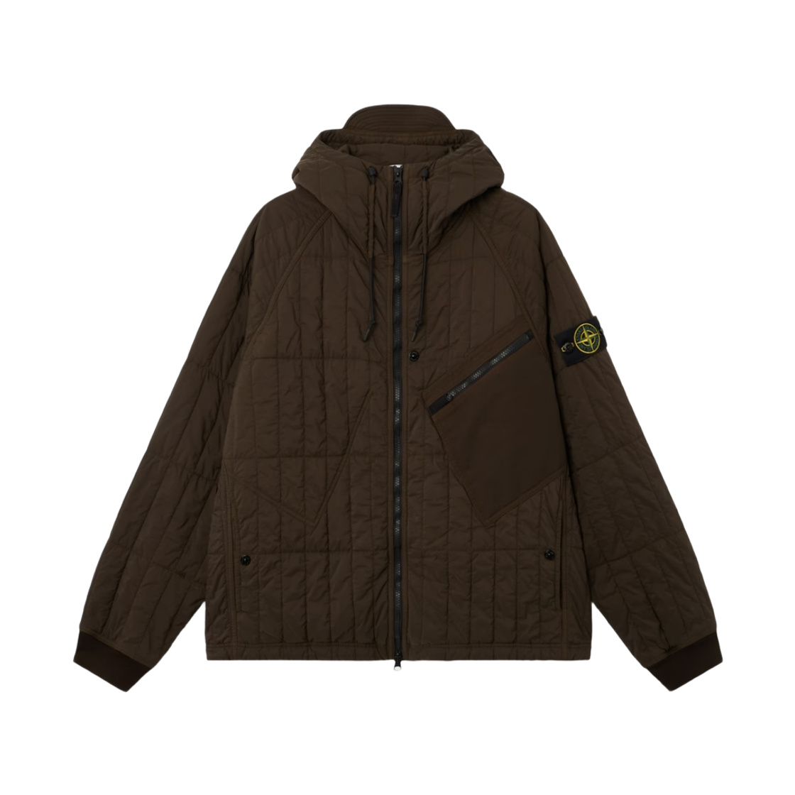 L2S1541000-15S0418-V0078 Stone Island 4100015 Ultralight Nylon Quilted-TC Padded Hooded Jacket with Anti Drop Coal Grey - 26FW