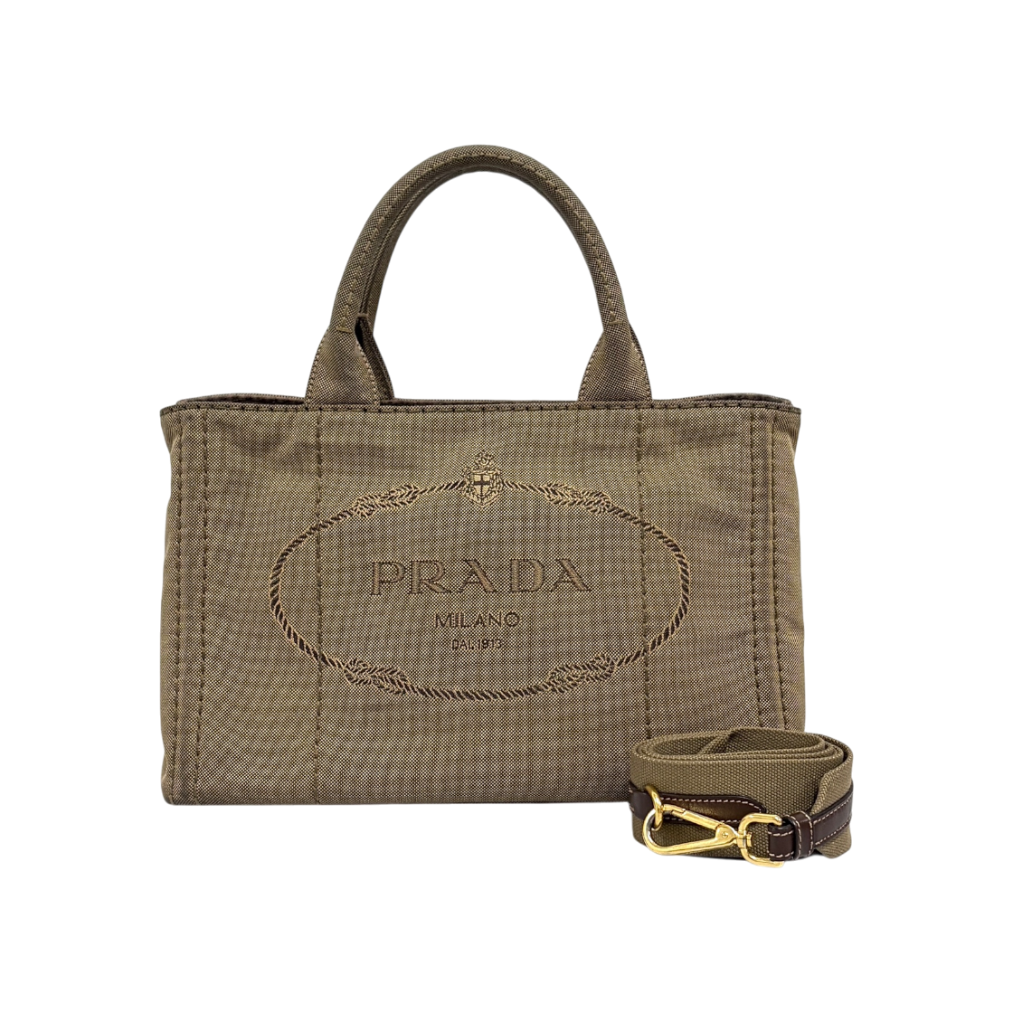 IT7G9QCI27MG Prada Canapa Jacquard Tote Bag