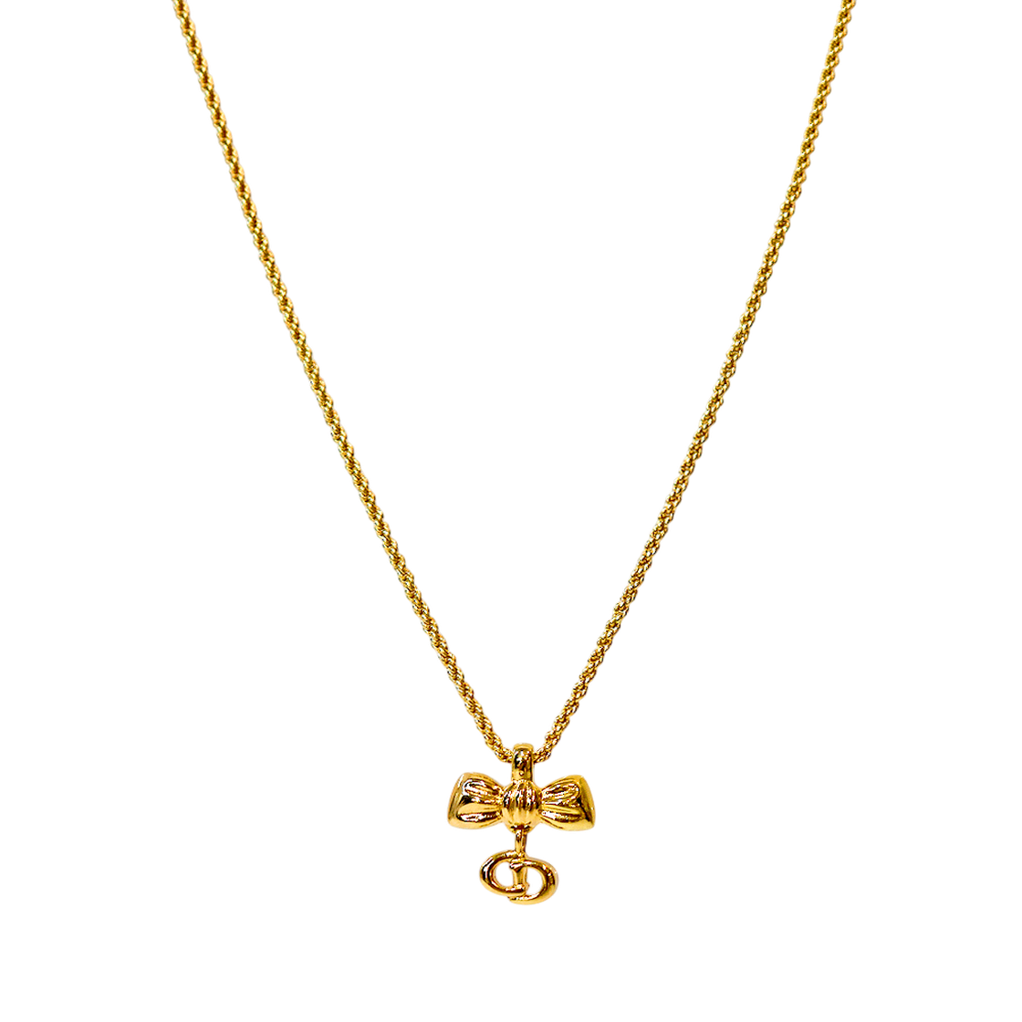 IT22QF7C7OHI Dior Ribbon CD Gold Necklace