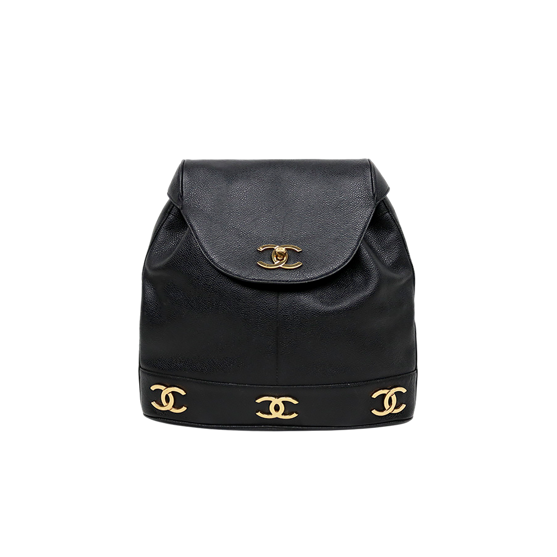 ITA9VQWMIKTR Chanel Black Caviar Triple CC Backpack