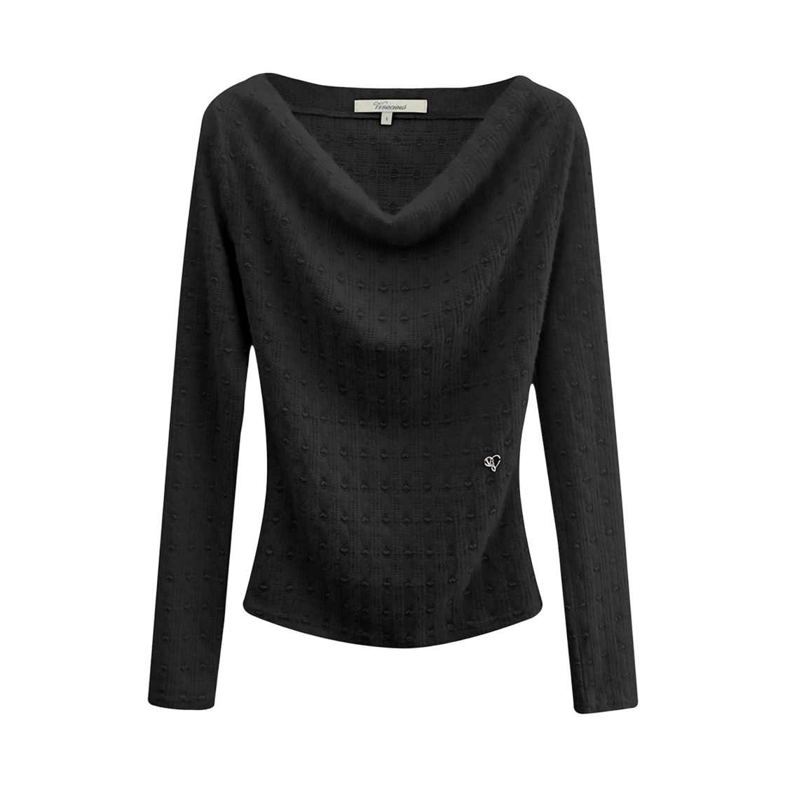 VV54TS04BK VIVACIOUS Diane Drape Knit Tee Black