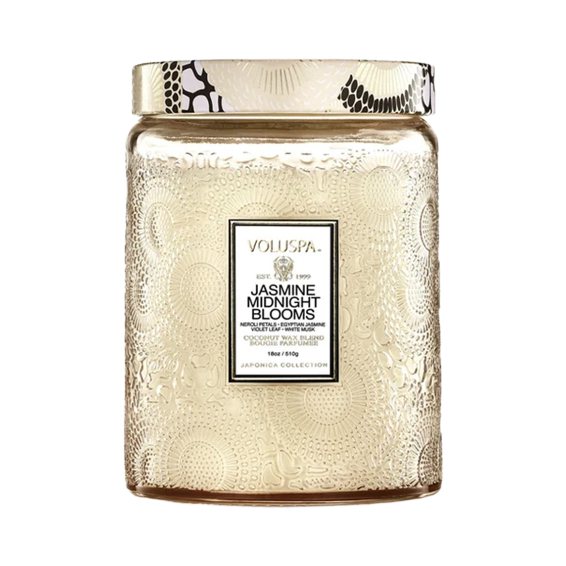 01624 VOLUSPA Jasmine Midnight Bloom L Glass Candle 18oz