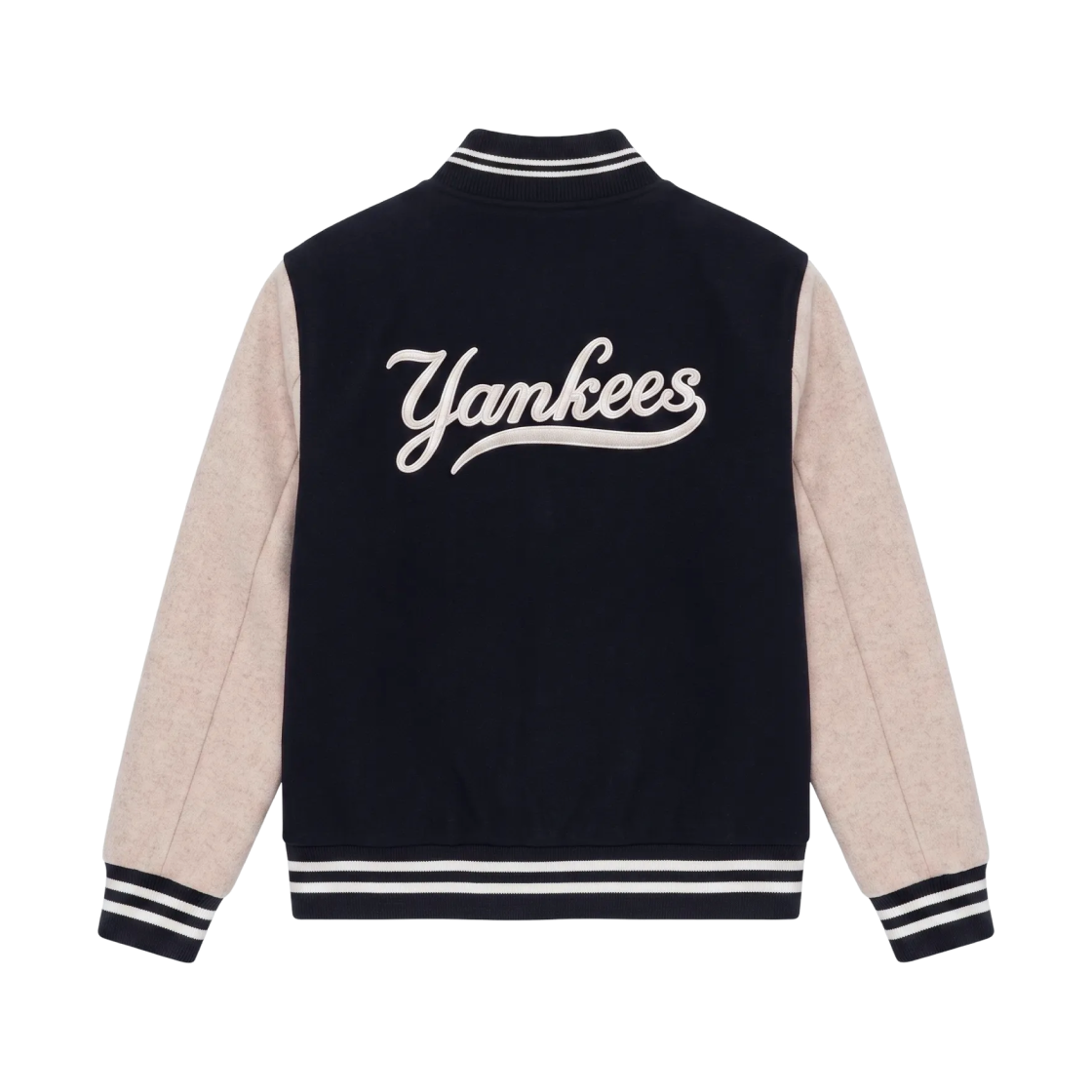 (W) 스포티 앤 리치 x 47 브랜드 양키스 커브 울 바시티 자켓 네이비 에크루((W) Sporty & Rich x 47 Brand Yankees Curve Wool Varsity Jacket Navy Ecru) - 2