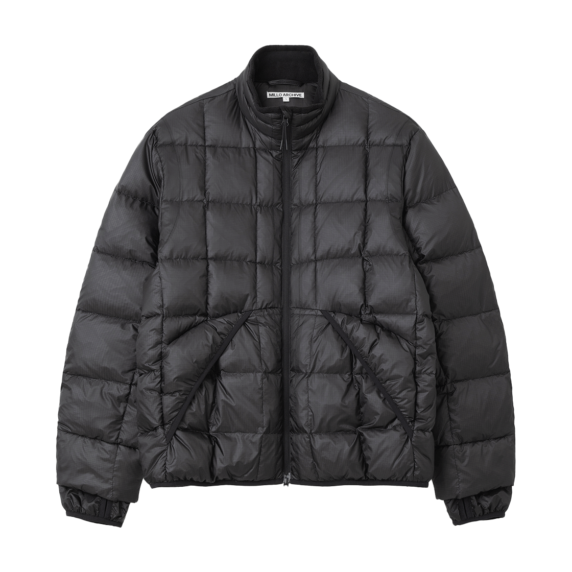 ML901BLK Millo Archive Grid Cell Duck Down Puffer Jacket Black