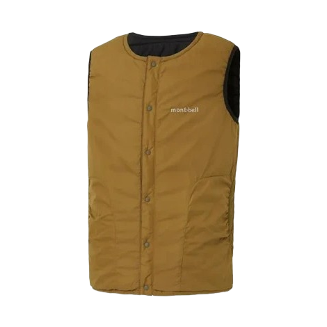 (키즈) 몽벨 써머랩 라운드 넥 베스트 블랙 오커((Kids) Montbell Thermawrap Round Neck Vest Black Ocher) - 2