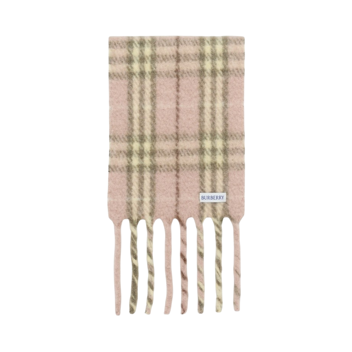 8126901 (W) Burberry Check Alpaca Wool Blend Muffler Pink