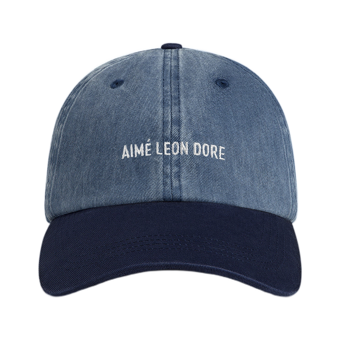 - Aime Leon Dore Pigment Dyed Logo Hat Blue Indigo