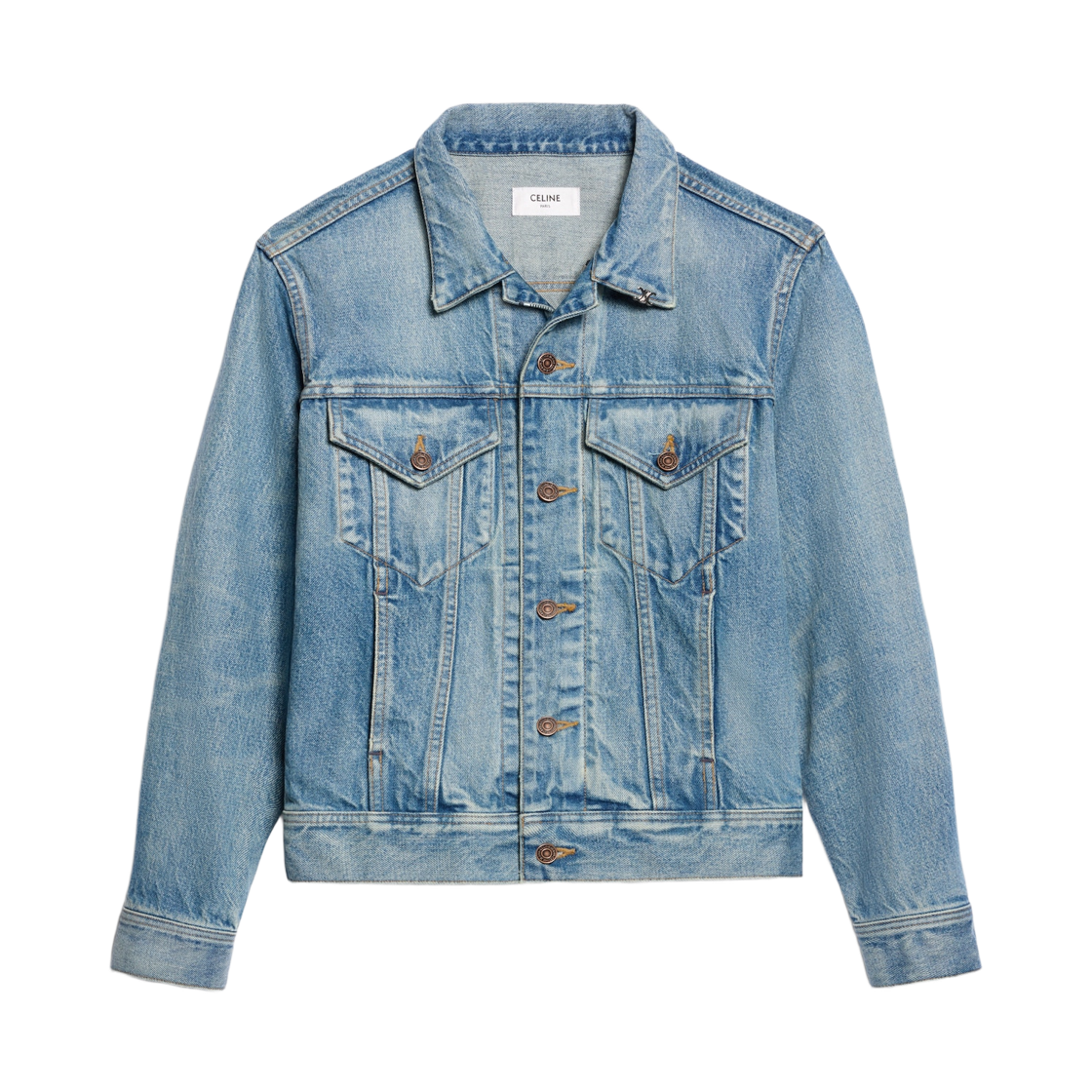 RV19V930F-GDO5 Celine Cotton Denim Trucker Jacket Clear Waterfall