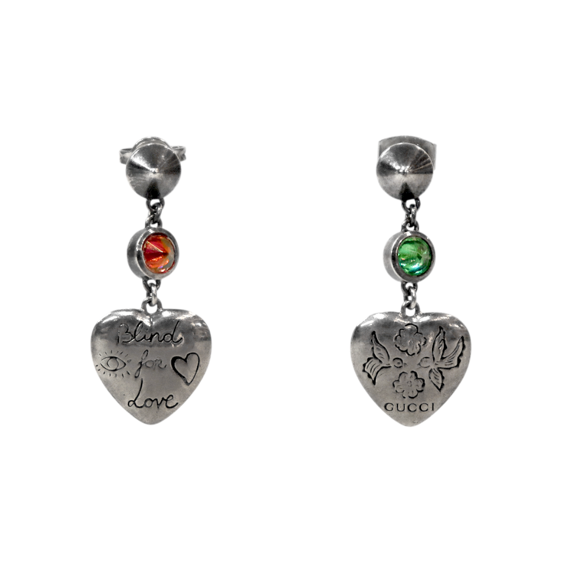 ITO9BF4N2PK2 Gucci Blind for Love Silver Earrings