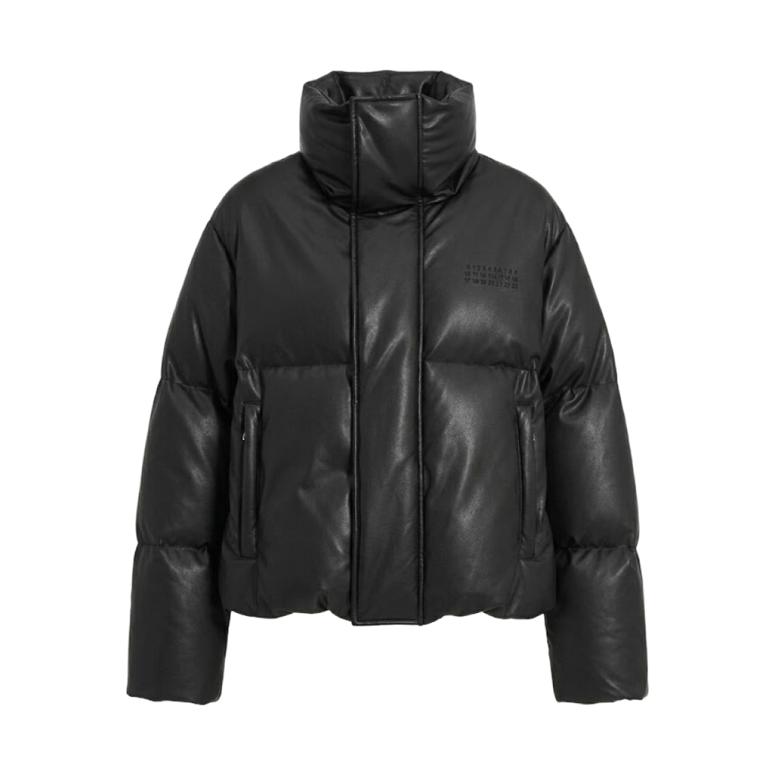 S52AM0368M36016900 (W) MM6 Maison Margiela Padded Faux Leather Jacket Black