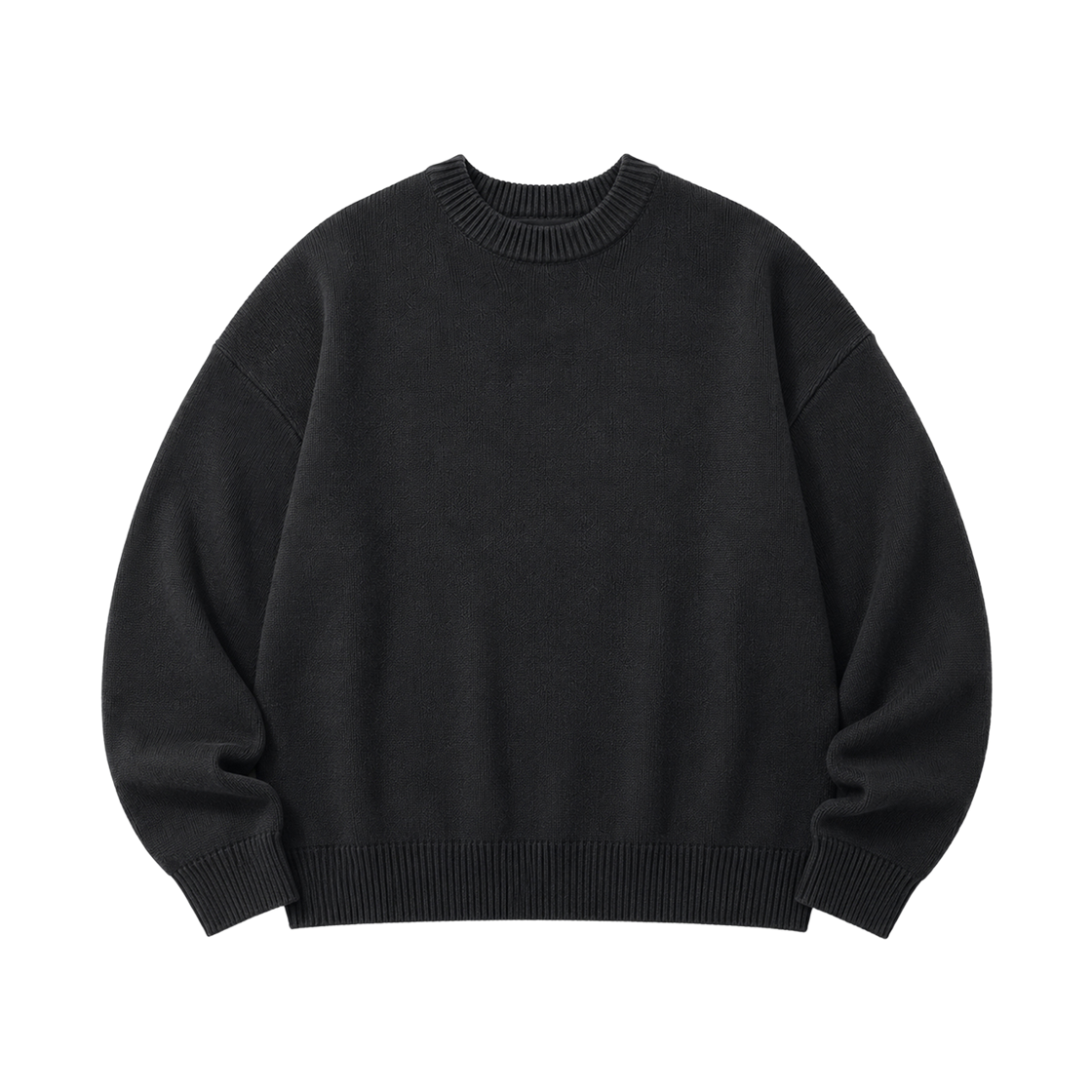 지크립 라운드넥 오버핏 니트 티셔츠 블랙(GCLIP Round Neck Oversized Knit T-shirt Black) - 2